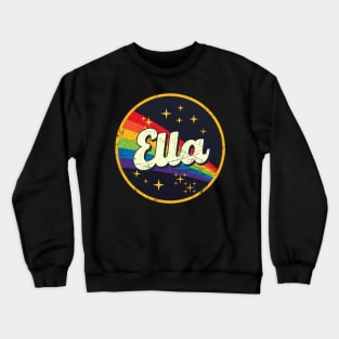 Ella // Rainbow In Space Vintage Grunge-Style Crewneck Sweatshirt